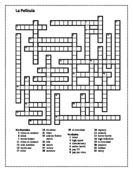 Película Spanish Movies Crossword And Wordsearch | Teaching Resources