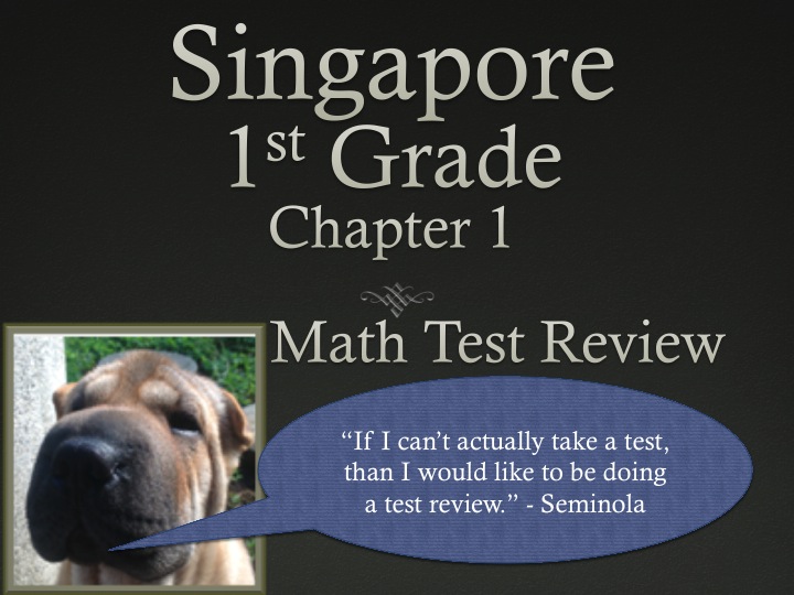 Singapore 1st Grade Chapter 1 Math Test Review (8 pages