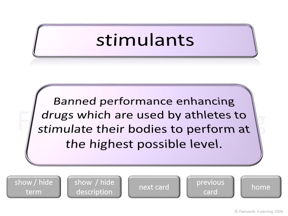 GCSE PE Performance Enhancing Drugs Interactive Flashcards