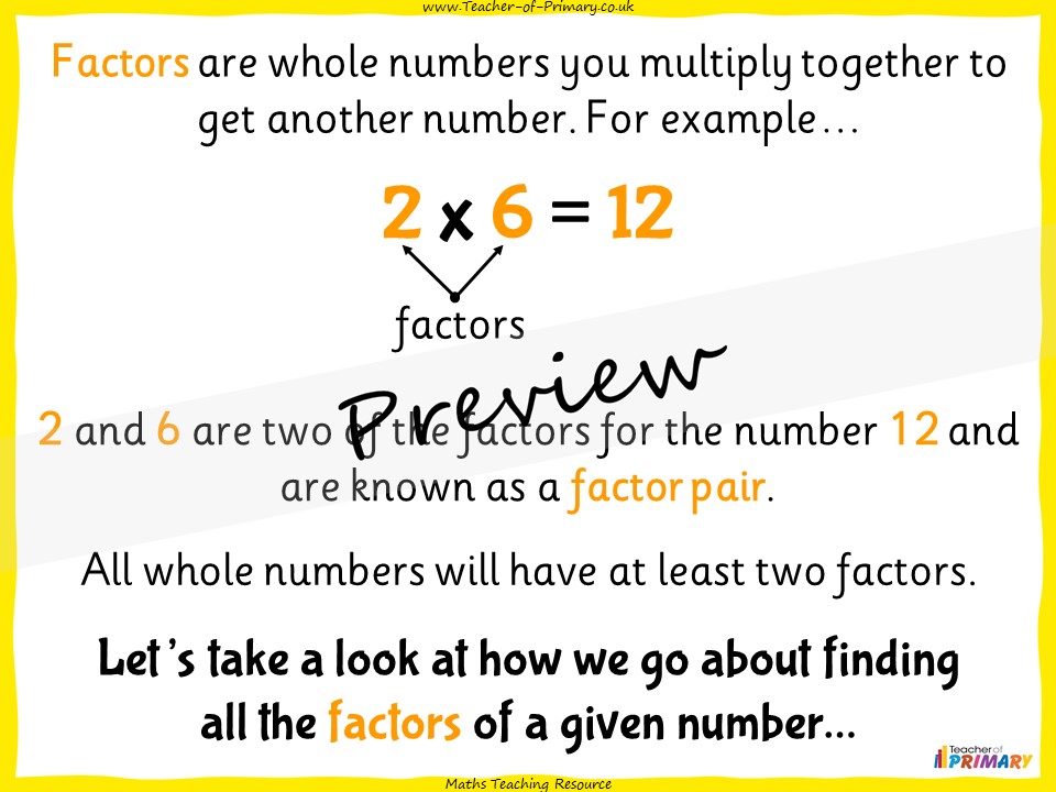 Identifying Factors - Year 5 | Teaching Resources