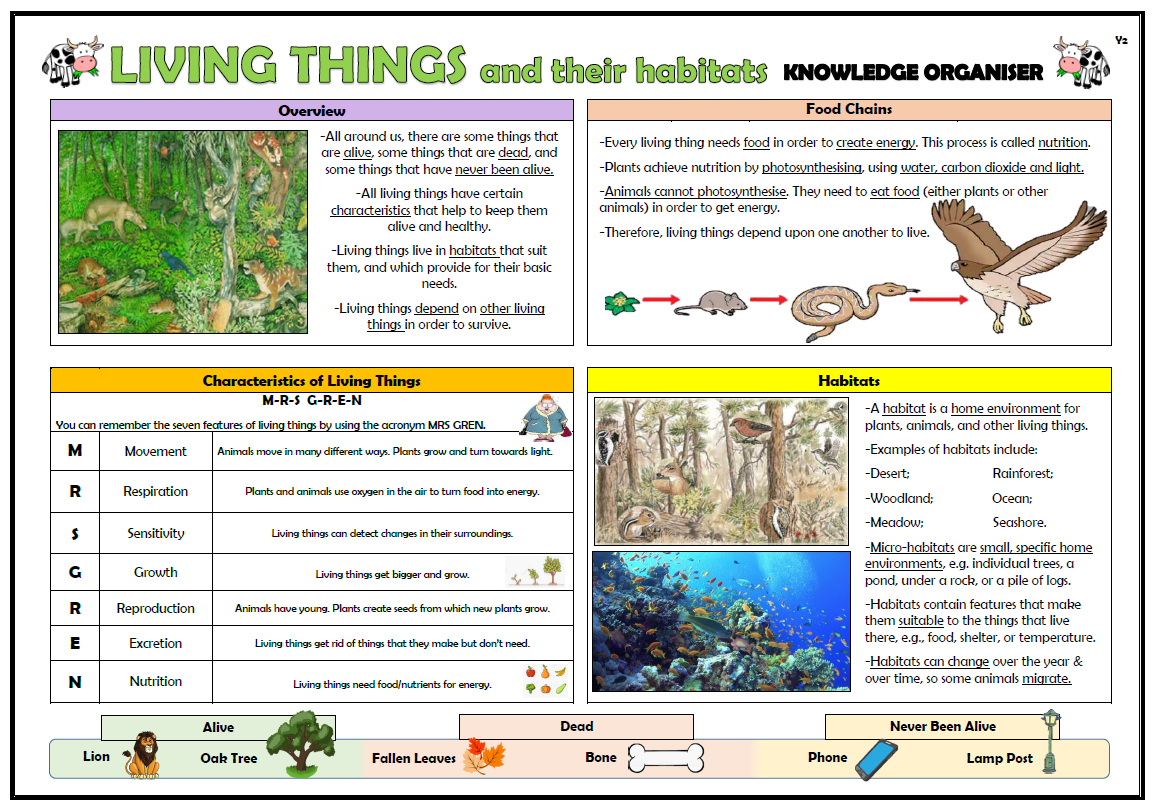 Year 2 Living Things and their Habitats Knowledge Organiser! Teaching