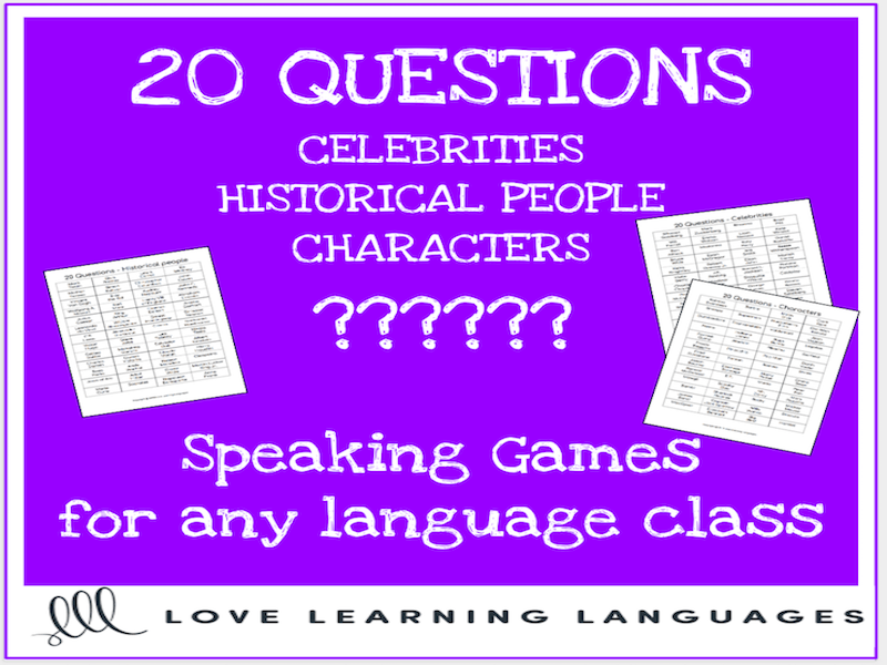 20 questions games for any language class Celebrities, Historical