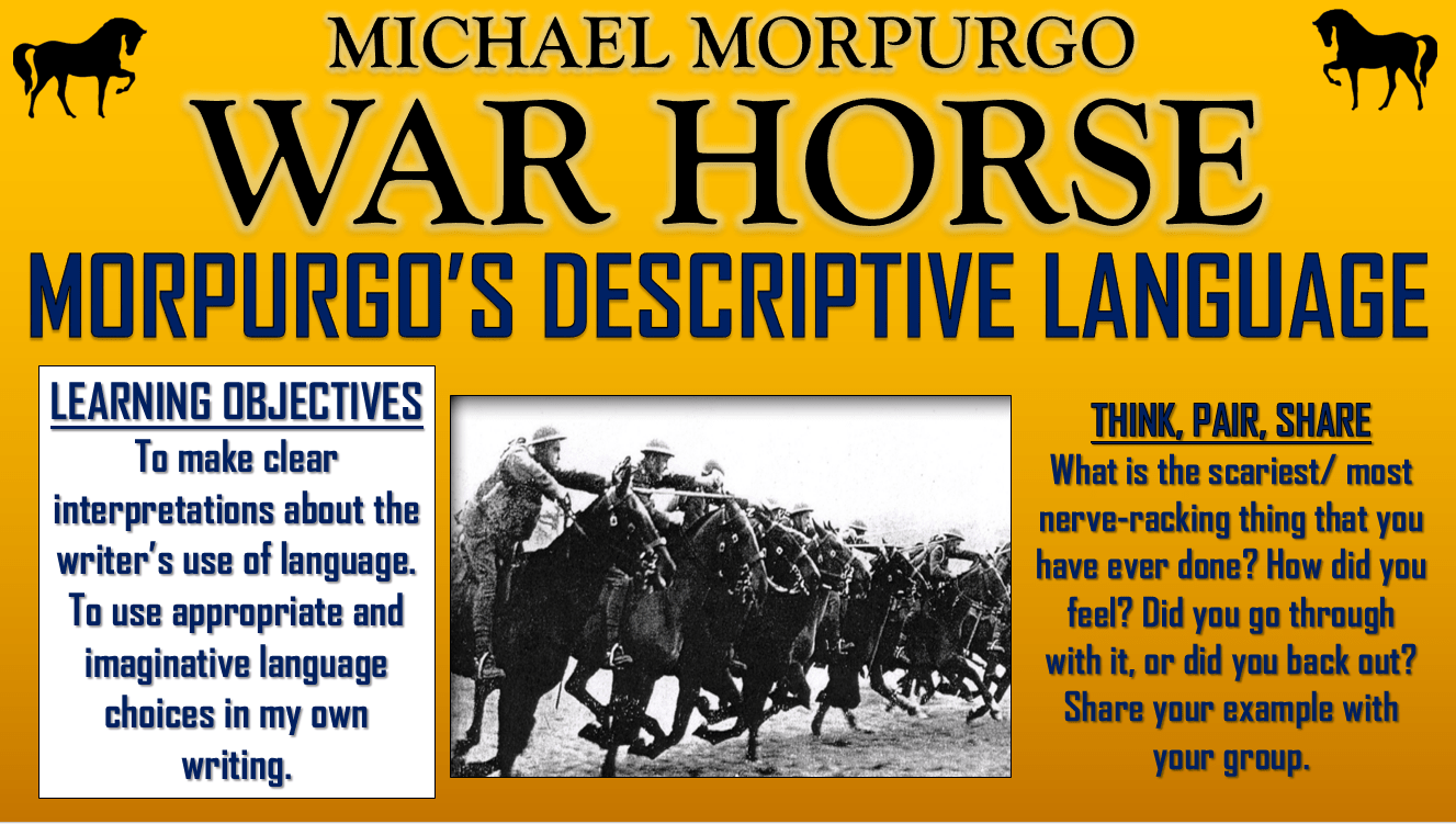 War Horse Morpurgo's Descriptive Language! Teaching