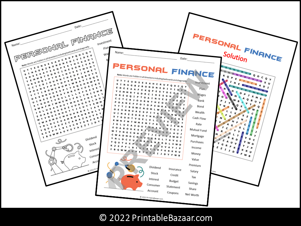 Personal Finance Word Search Puzzle | Teaching Resources