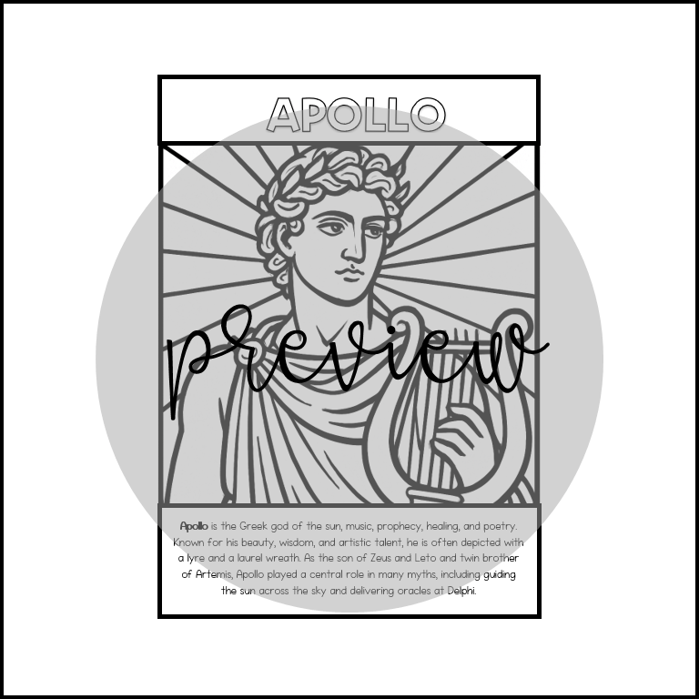 Greek Mythology Colouring Pages Printable Greek Gods and Goddesses