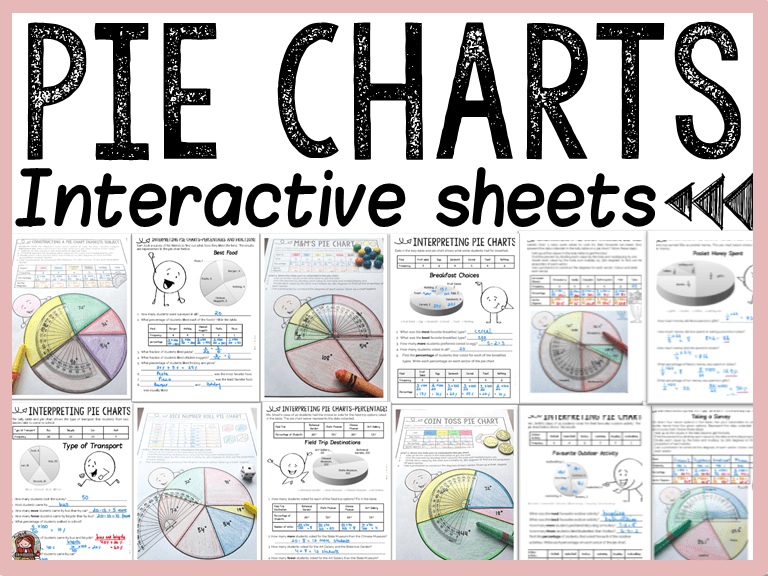 PIE CHARTS/PIE GRAPHS/CIRCLE GRAPHS NO PREP INTERACTIVE SHEETS