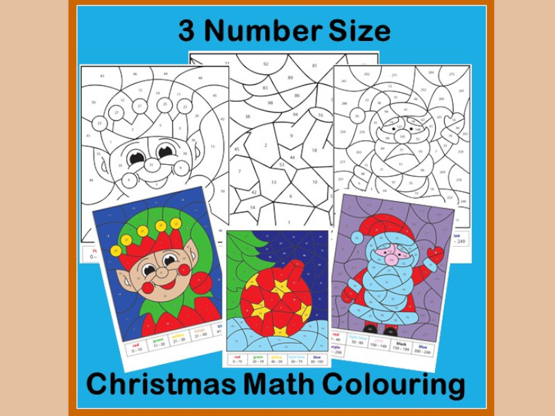 Christmas Maths Calculated Colouring Number Work Teaching Resources