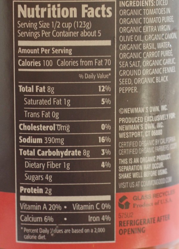 Spaghetti Sauce Nutritional Information Runners High Nutrition