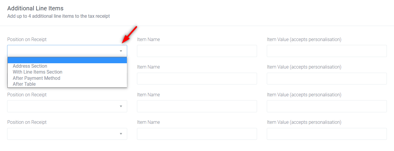 Personalising tax receipts