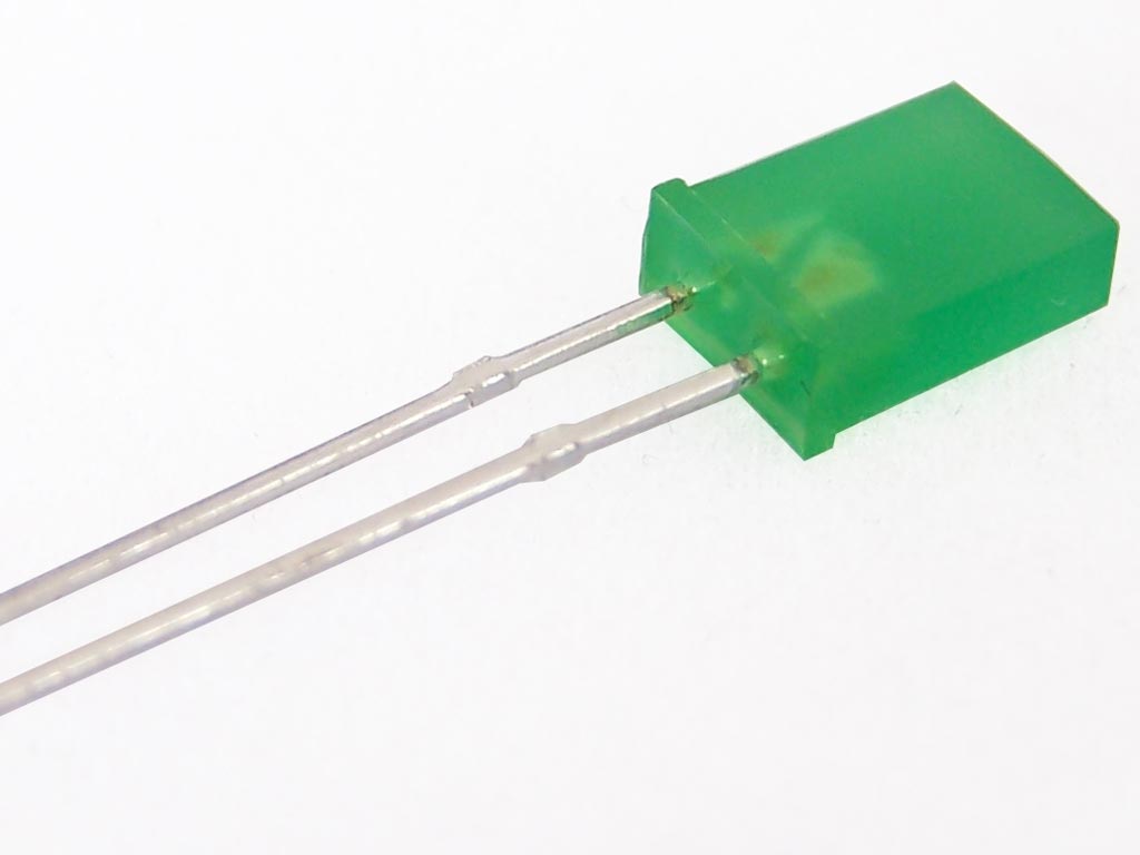 LED 2x5x7mm Rectangular Green, 0.35 Protostack, AVR