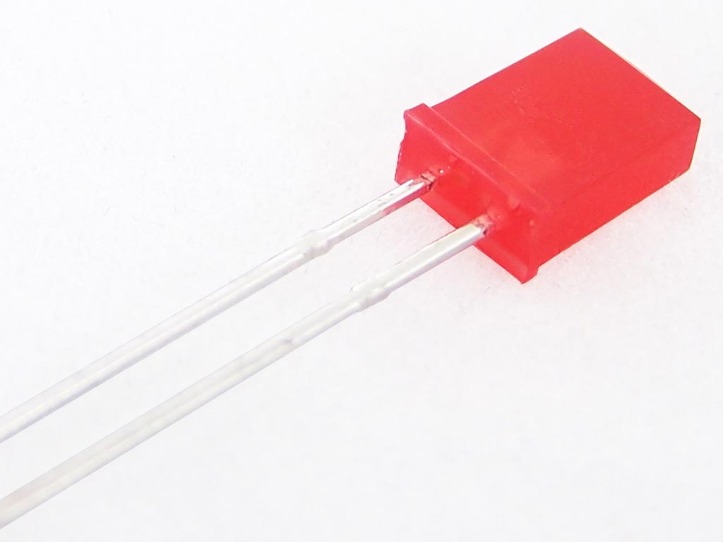 LED 2x5x7mm Rectangular Red, 0.35 Protostack, AVR