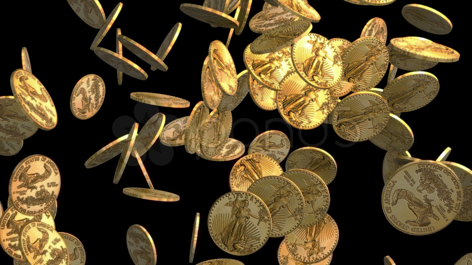 Gold Coins Falling On Black Hd Stock Video 110643 HD Stock Footage