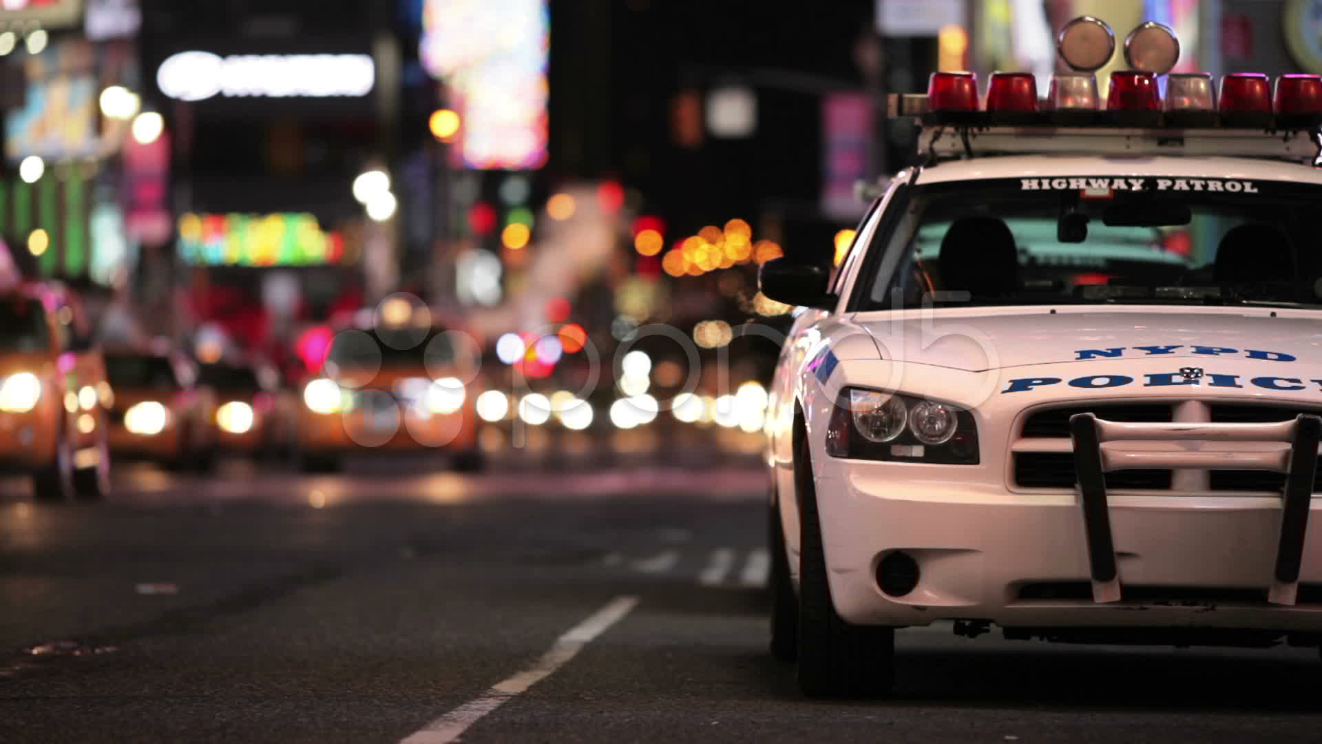 Video Police Car in Times Square, New York City Manhattan NYC NYPD
