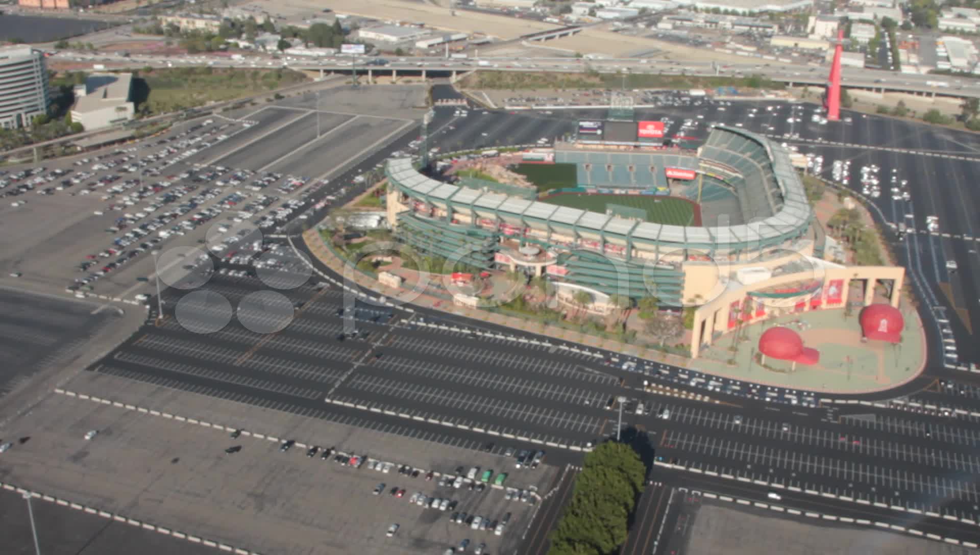 Aerial view of Angels stadium Stock Footage 10899163