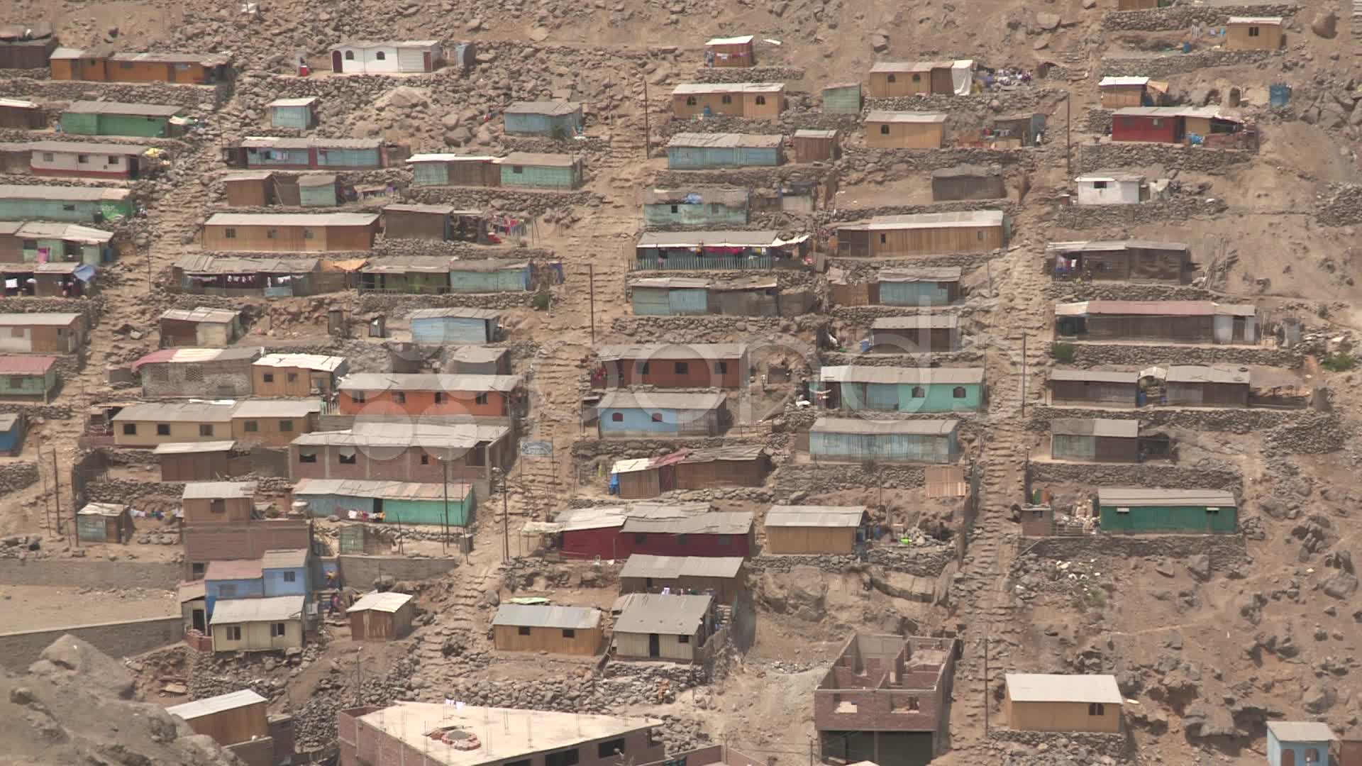 Peru Slum Housing On Rocky Hillside Stock Video 11061533 HD Stock