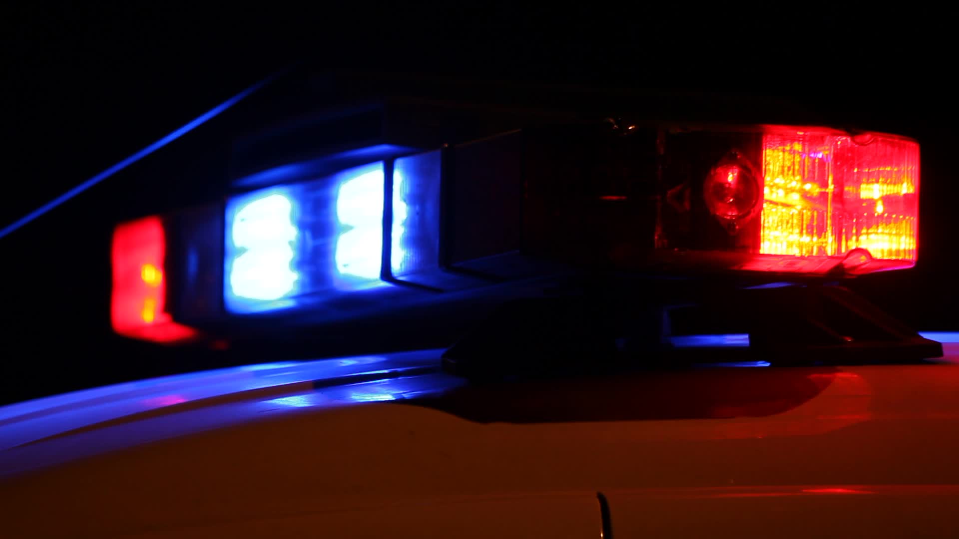 Emergency Lights of Police Car Stock Footage 12035433