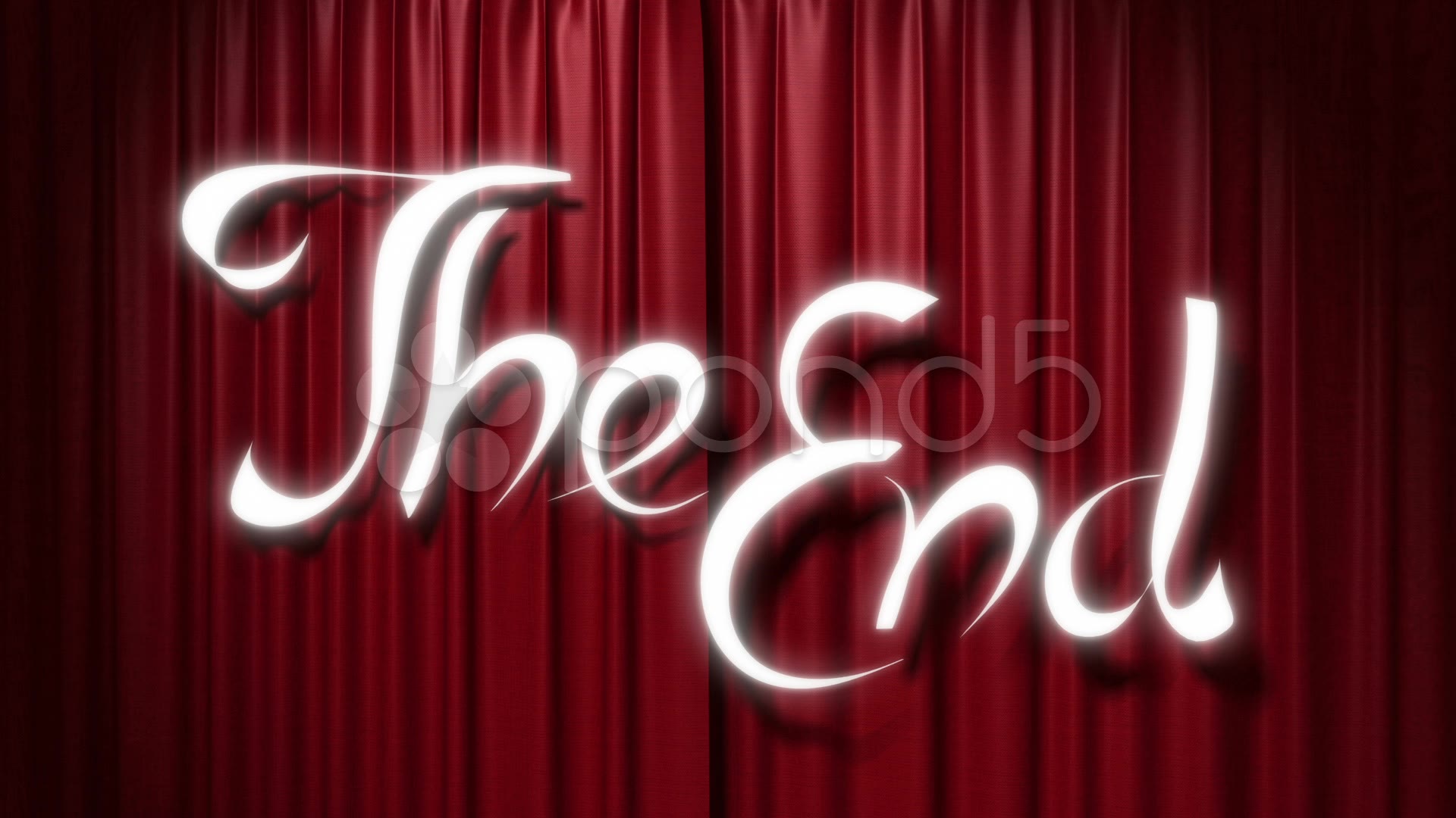 Closing Red Curtain With A Title "the End" Stock Video 12732443 HD
