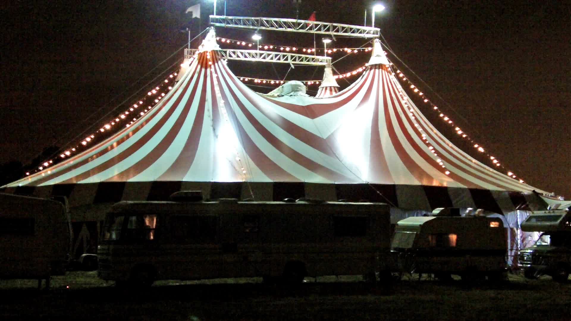 Circus Tent At Night With Performers Rvs Stock Video 22843245 HD