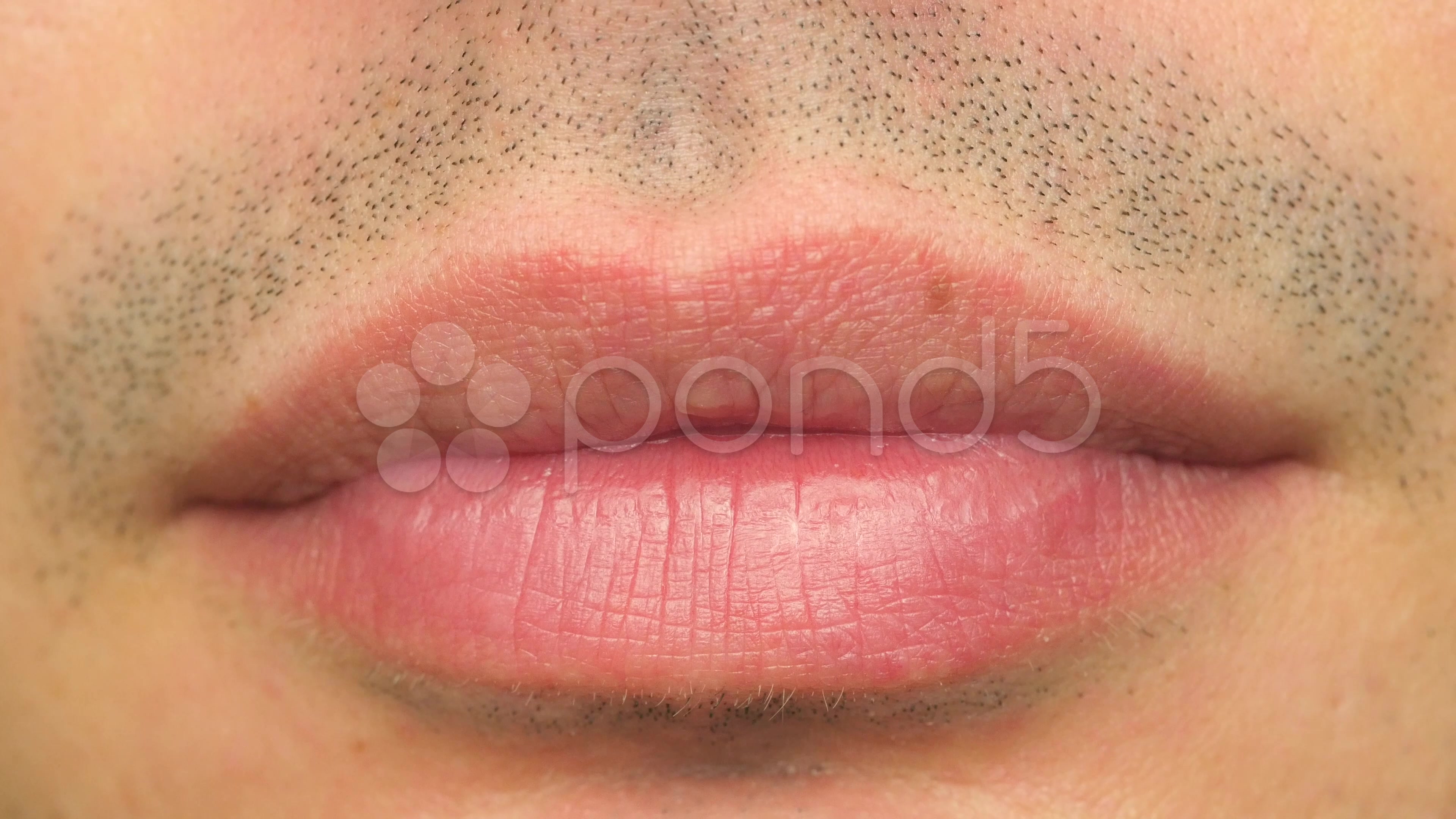 Male Mouth Lips Closeup Macro Body Part 4K Uhd Stock Video 37857595