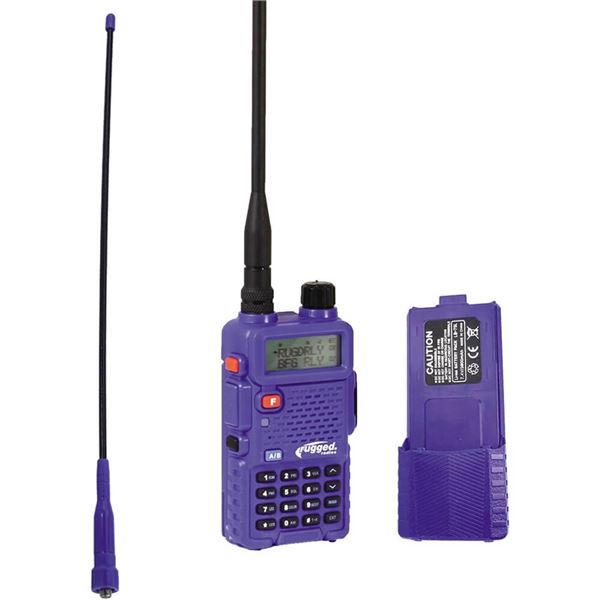 Rugged Radios RH5R Handheld Radio, Ducky Antenna, And Extended Battery
