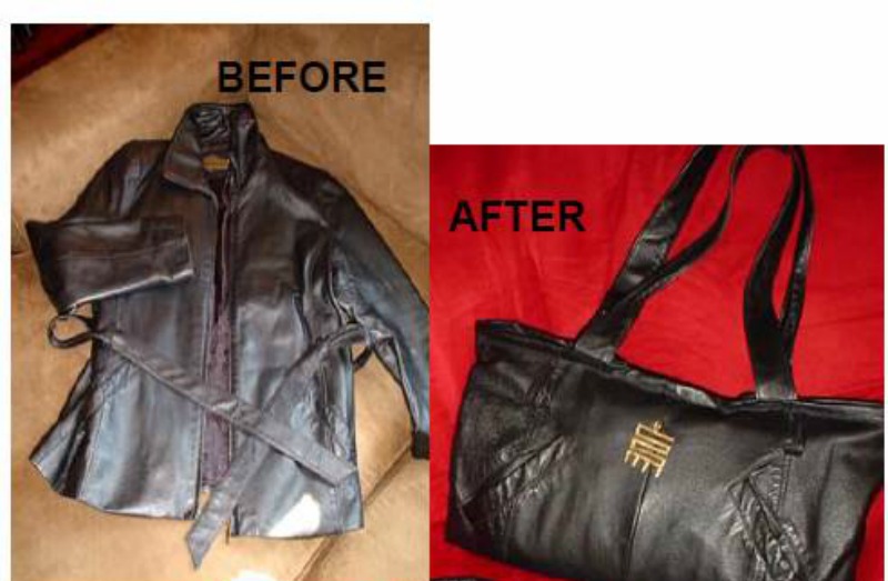 Transform a Leather Coat Into a Handbag! Cheap Eats and Thrifty Crafts(04)