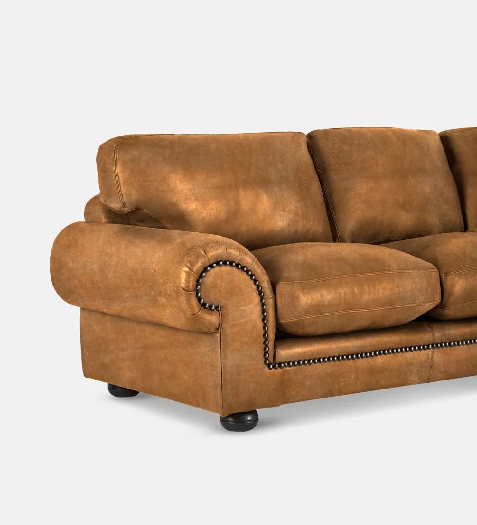 Afrique Leather Corner Couch, With Studs Cori Classic Coricraft