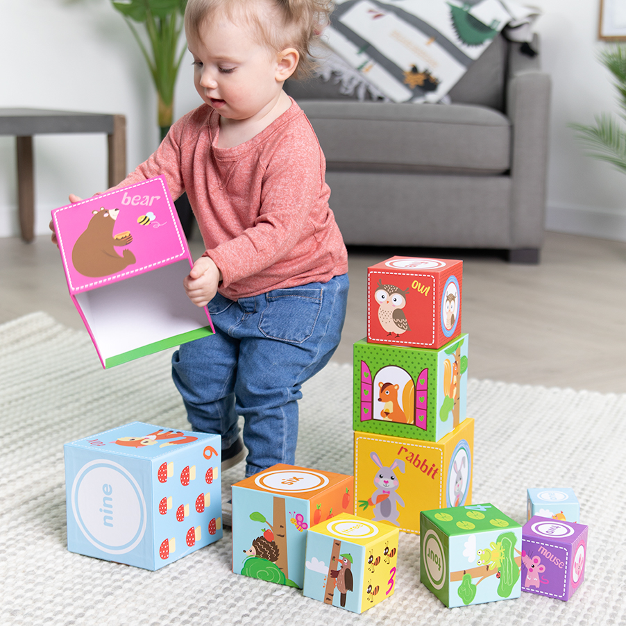 Woodland Friends Stacking Cubes Baby Gear Fat Brain Baby