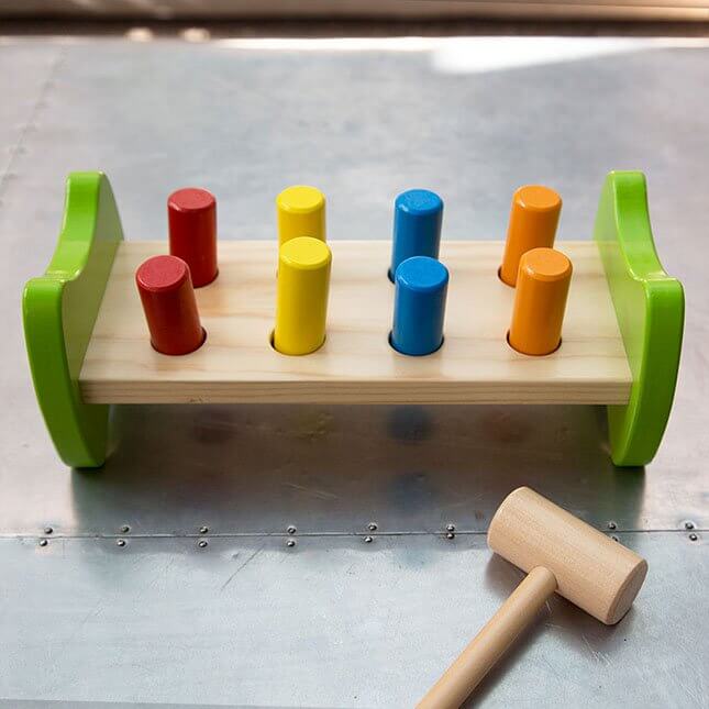 Wooden Pounding Bench With Hammer Kids Preschool Toys Multifunctional