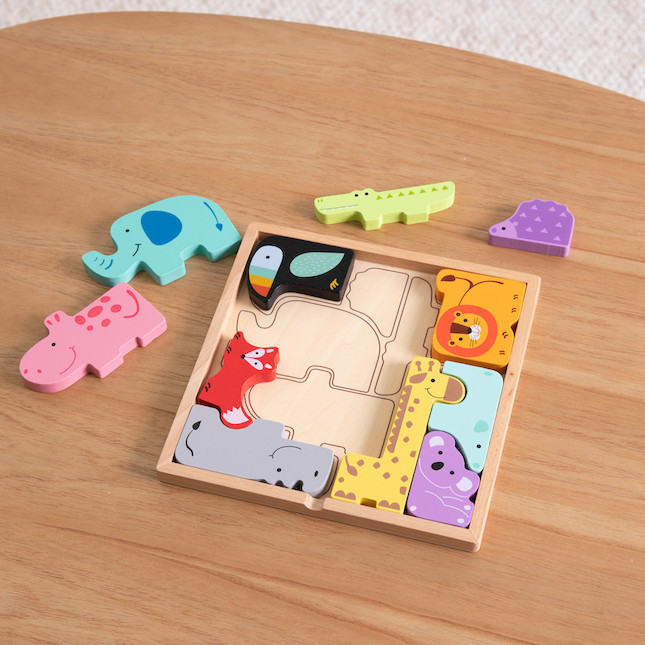 Animal Block Puzzle Best Early Learning Toys for Ages 2 to 3