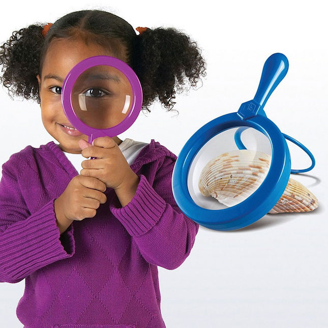 Kid Looking Through Magnifying Glass