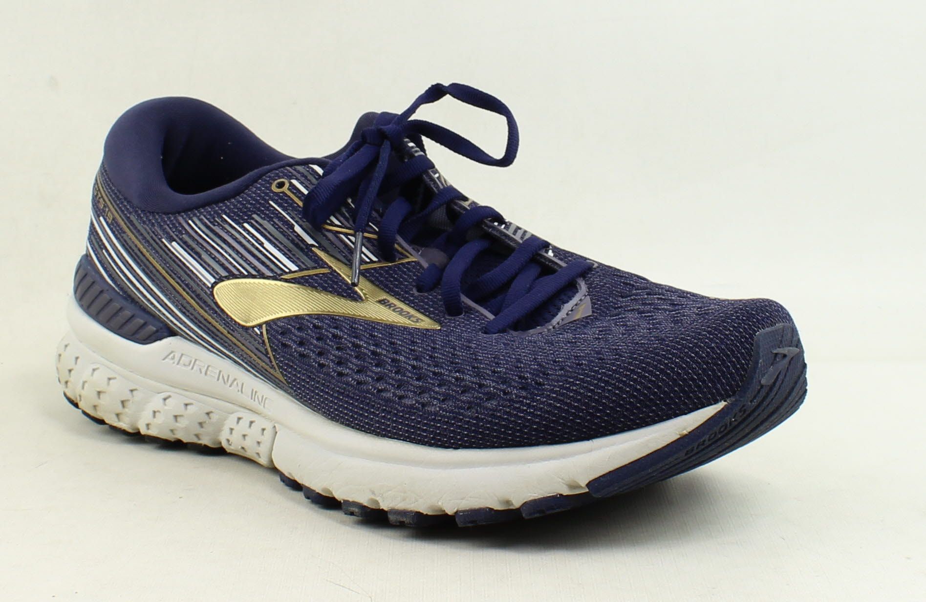 Brooks Mens Adrenaline Gts 19 Navy/Gold/Grey Running Shoes Size 12.5