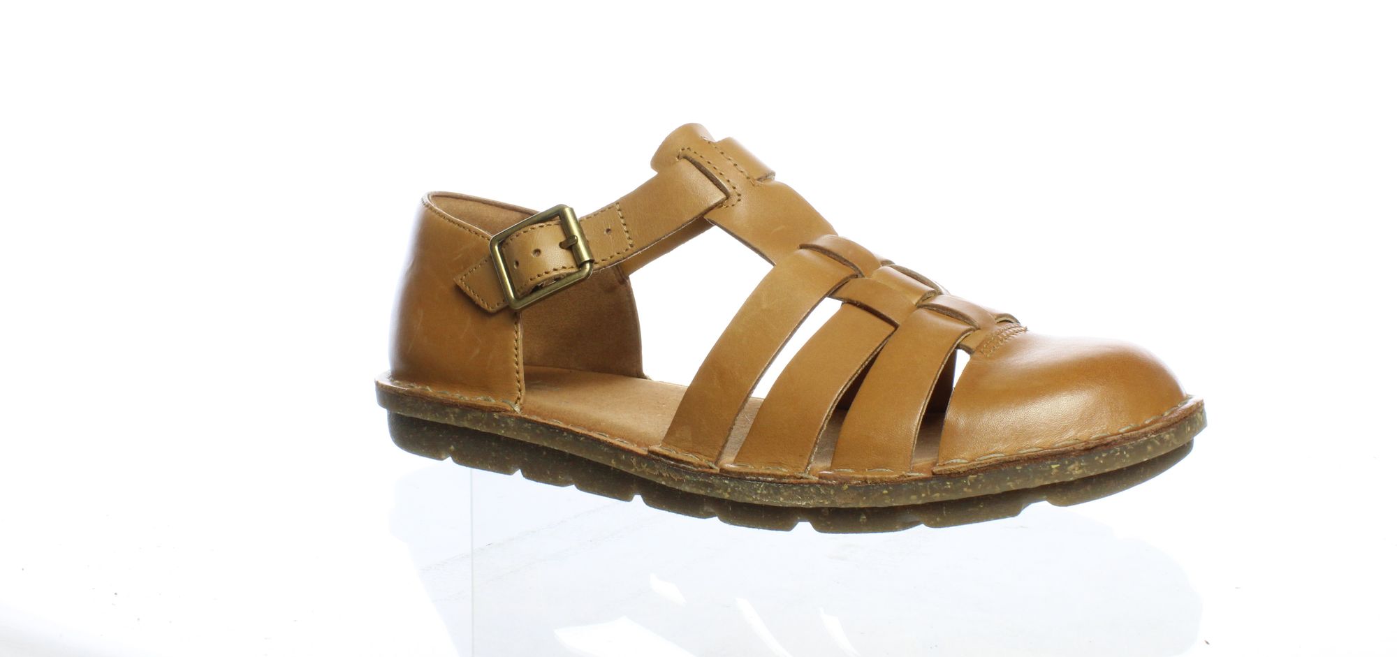Clarks Womens Blake Moss Tan Leather Fisherman Sandals Size 7.5 (Wide