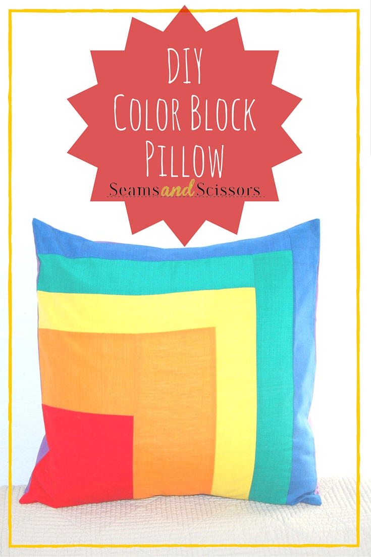 Guest Post DIY Color Block Pillow Tutorial Seams And Scissors