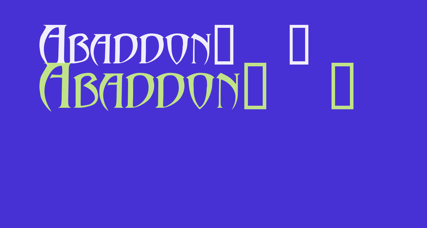 Abaddon!\' free Font What Font Is