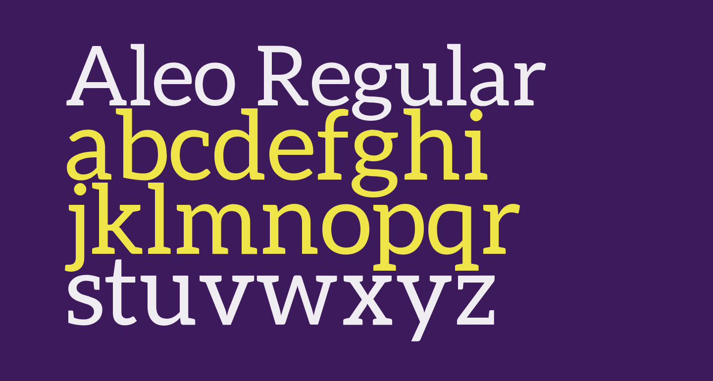 Aleo Regular free Font What Font Is