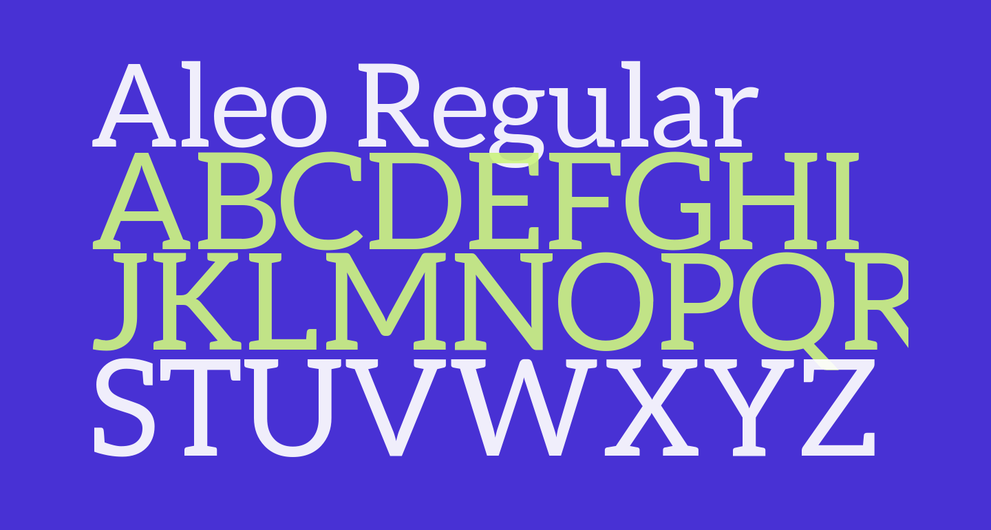 Aleo Regular free Font What Font Is