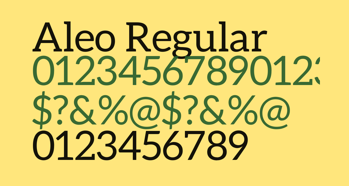 Aleo Regular free Font What Font Is