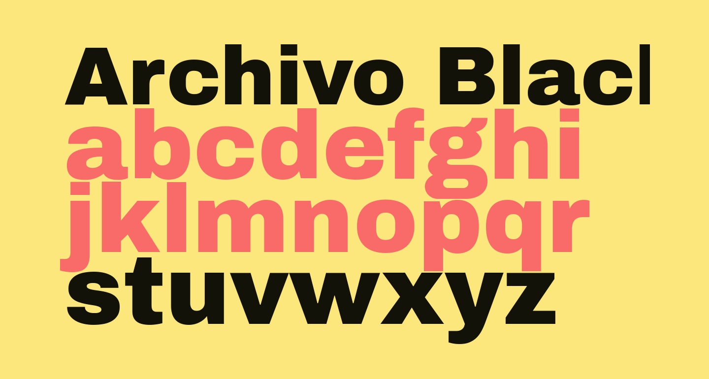 Archivo Black free Font What Font Is