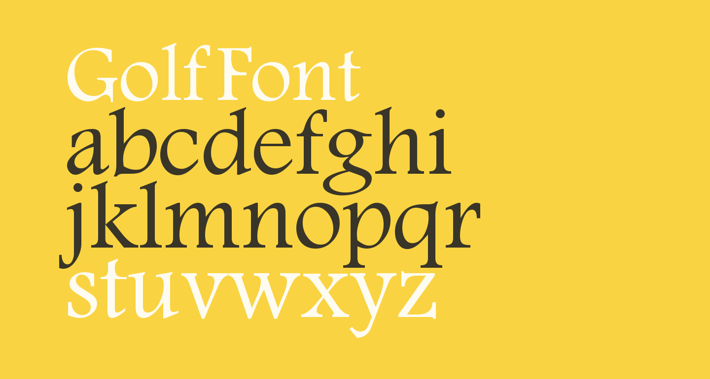 Golf free Font What Font Is