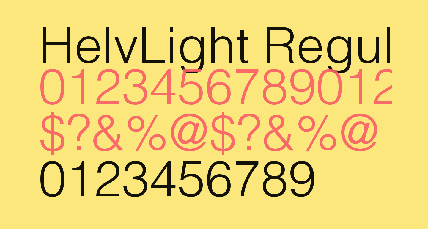HelvLight Regular free Font What Font Is