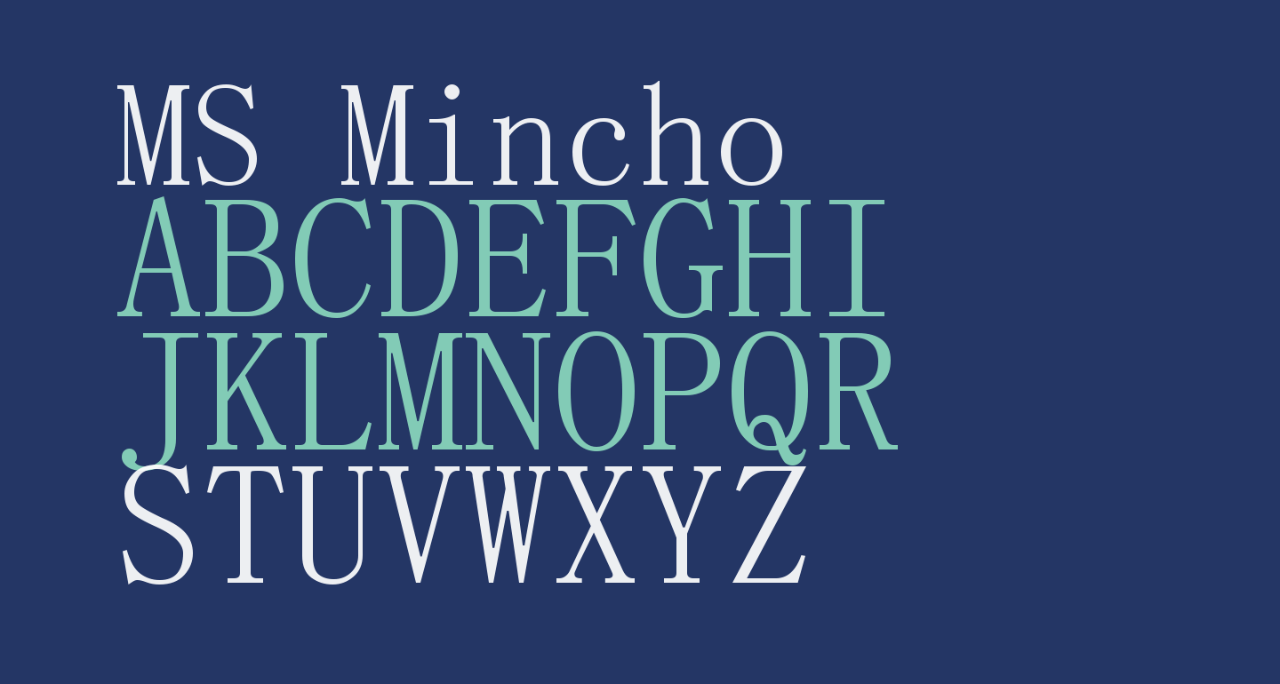MS Mincho free Font What Font Is
