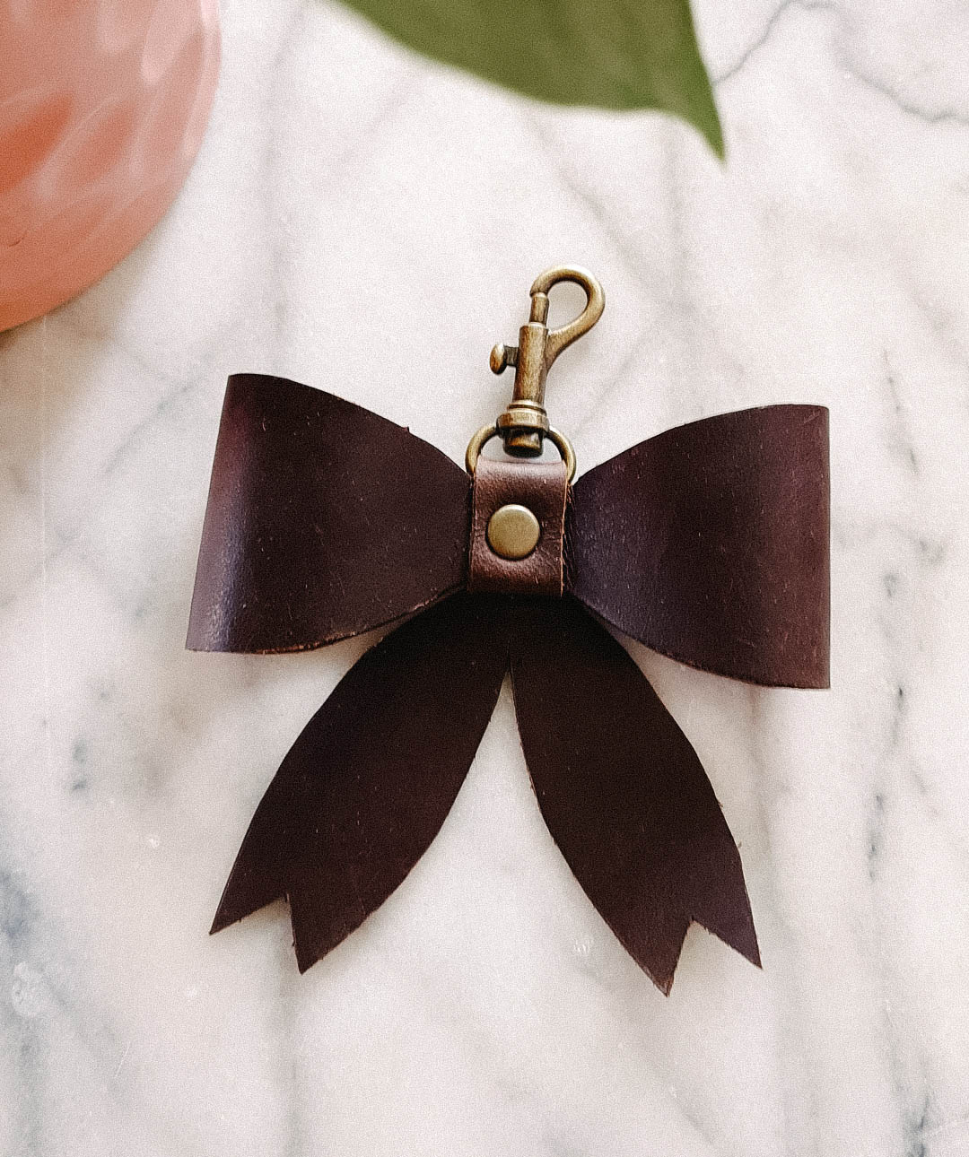 Leather Bow Keychain Wanderer Handcrafted Leather Shopfox