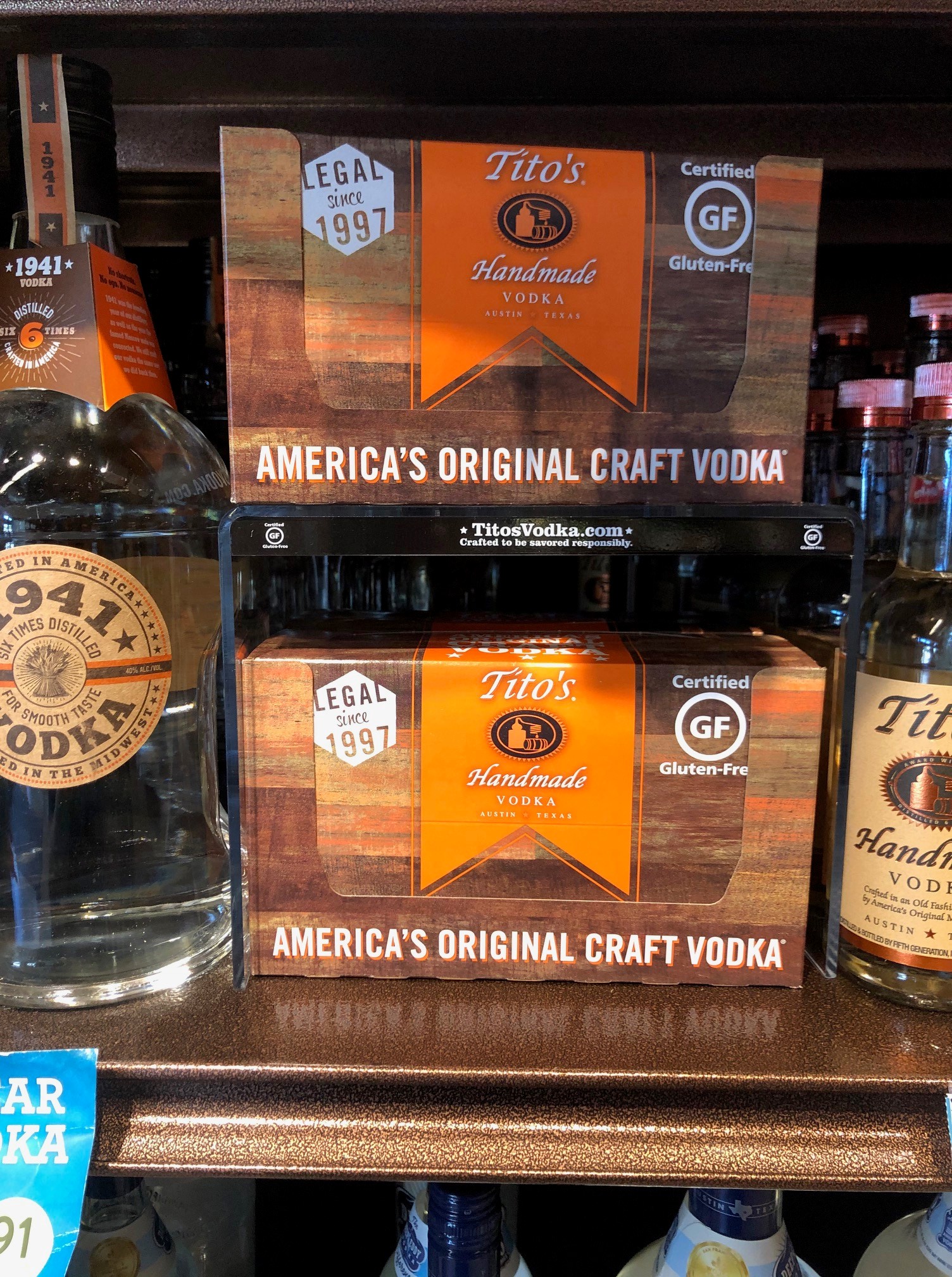 Tito's Vodka Acrylic Shelf Display MRL Promotions