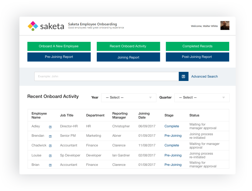 Saketa Employee Onboarding App SharePoint App