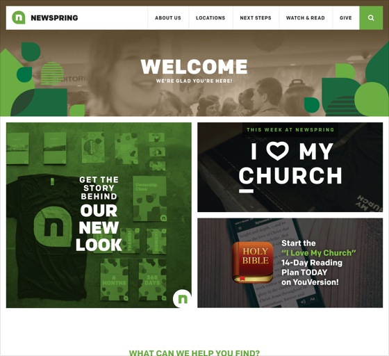 Featured website NewSpring Church CSS Religion