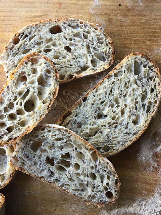 flax and chia seed sourdough bread Feeling Foodish