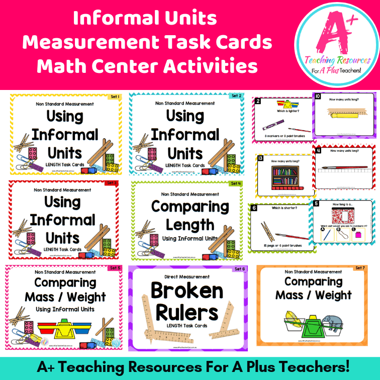 Measuring Length & Mass Task Cards A Plus Teaching Resources