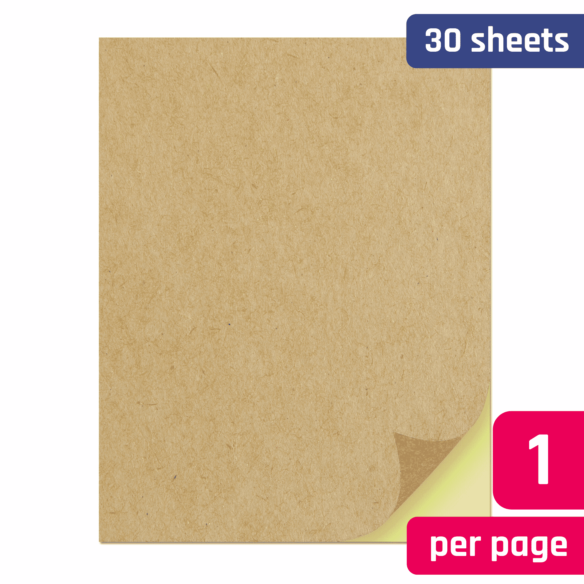 8.5" x 11", Brown Kraft Stickers Labels Sheets TownStix
