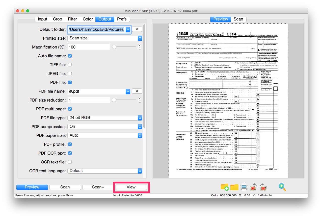 How to create a searchable PDF VueScan