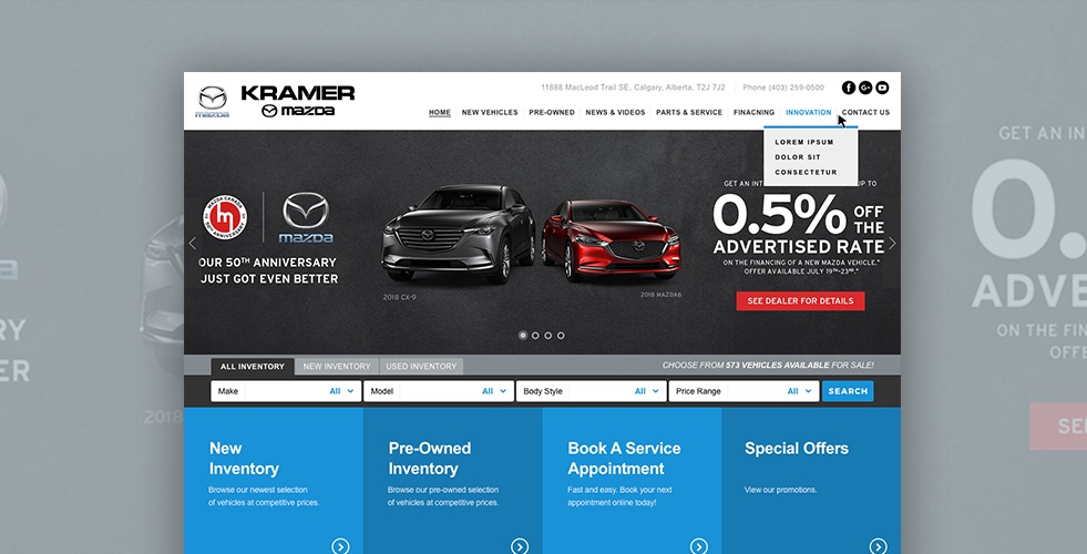 Kramer Mazda New & Used Mazda Dealership Calgary, AB.